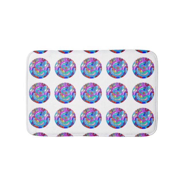 Hippie Groovy Liebe Circles Badematte (Vorderseite)