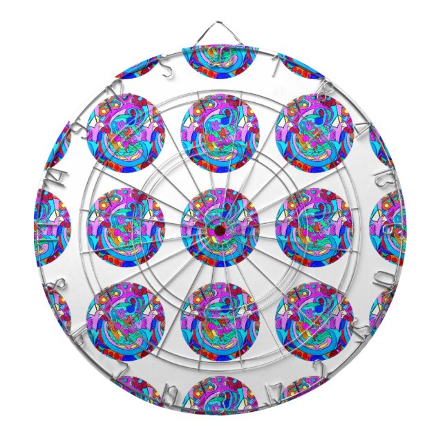 Hippie Groovy Liebe Circles Dartscheibe (vorne)