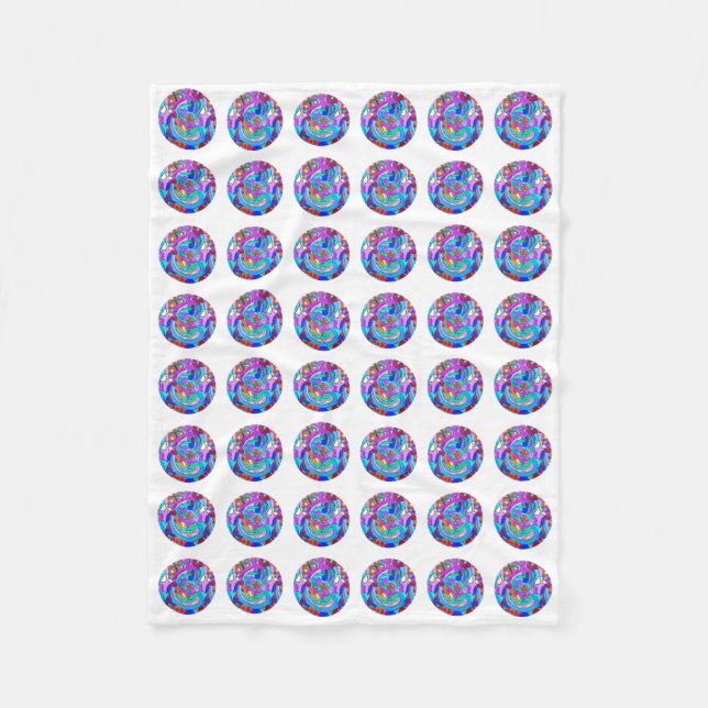 Hippie Groovy Liebe Circles Fleecedecke (Vorderseite)