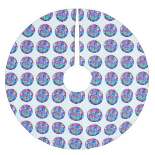 Hippie Groovy Liebe Circles Polyester Weihnachtsbaumdecke