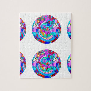 Hippie Groovy Liebe Circles Puzzle