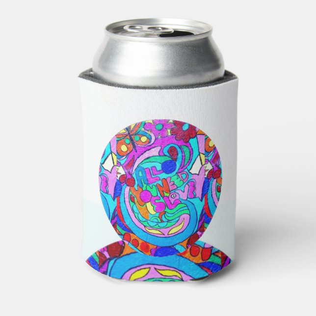 Hippie Groovy Liebe Dosenkühler (Kanne Rückseite)