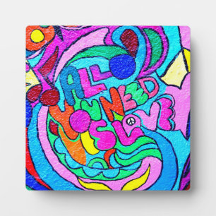 Hippie Groovy Liebe Fotoplatte