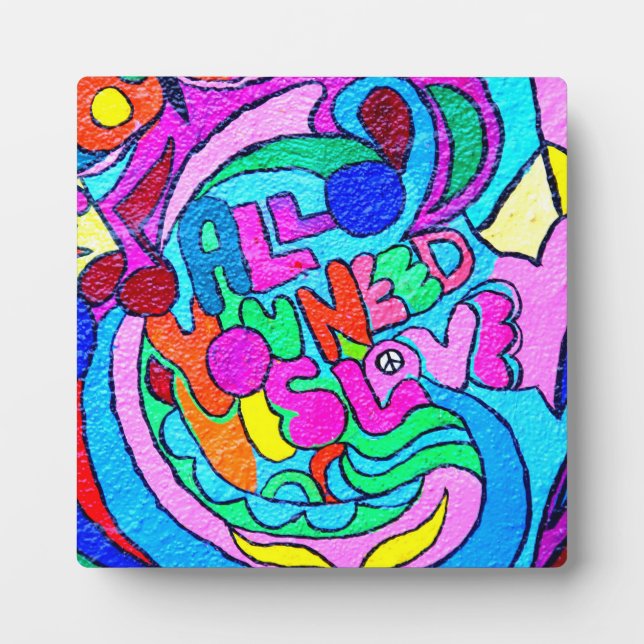 Hippie Groovy Liebe Fotoplatte (Vorderseite)