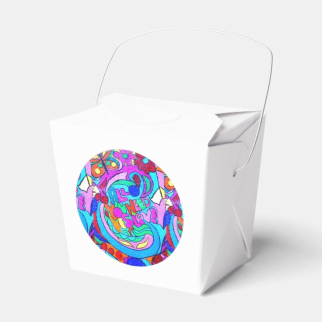 Hippie Groovy Liebe Geschenkschachtel (Vorderseite)
