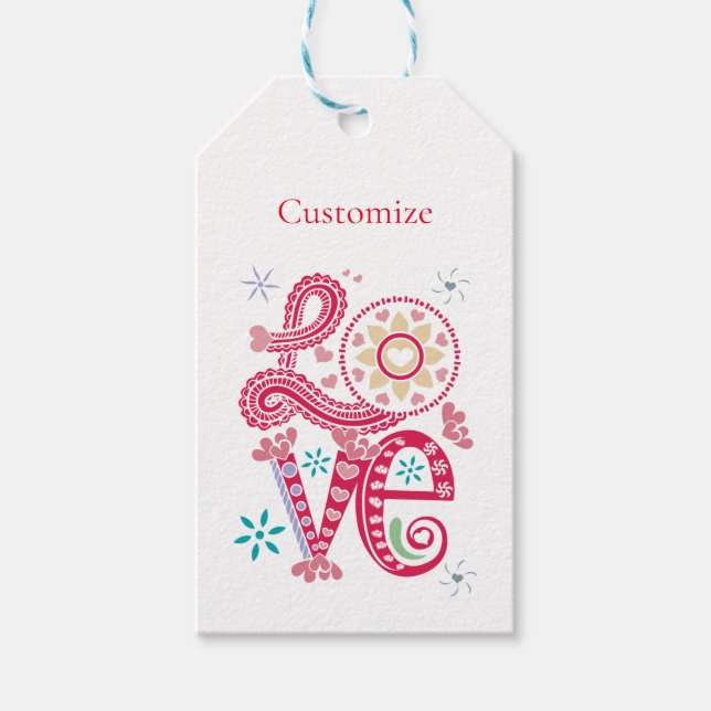 Hippie Groovy Liebe Sign Thunder_Cove Geschenkanhänger (Vorderseite)