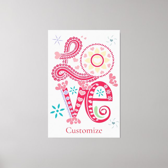 Hippie Groovy Liebe Sign Thunder_Cove Leinwanddruck (Vorderseite)