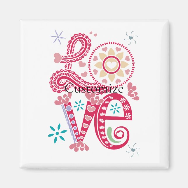 Hippie Groovy Liebe Sign Thunder_Cove Magnet (Vorne)
