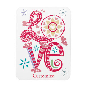 Hippie Groovy Liebe Sign Thunder_Cove Magnet