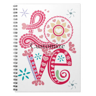 Hippie Groovy Liebe Sign Thunder_Cove Notizblock