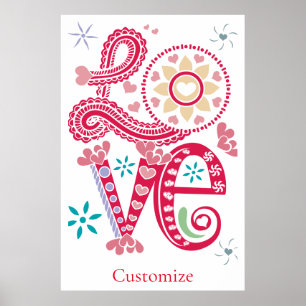 Hippie Groovy Liebe Sign Thunder_Cove Poster