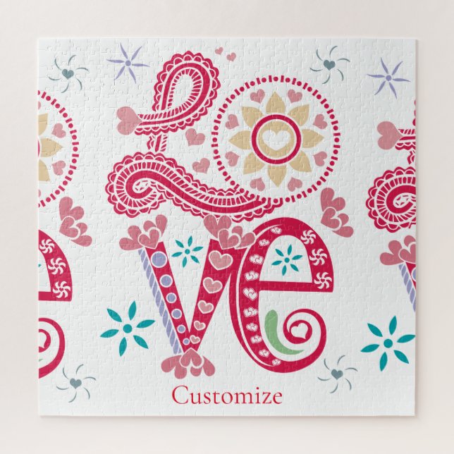 Hippie Groovy Liebe Sign Thunder_Cove Puzzle (Vertikal)