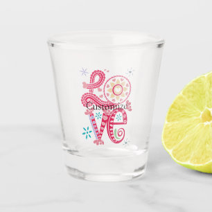 Hippie Groovy Liebe Sign Thunder_Cove Schnapsglas