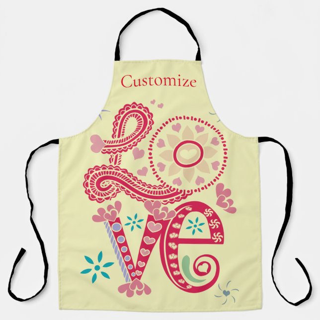 Hippie Groovy Liebe Sign Thunder_Cove Schürze (Vorderseite)