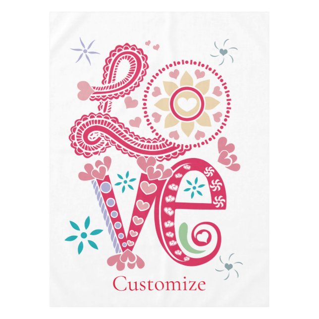 Hippie Groovy Liebe Sign Thunder_Cove Tischdecke (Vorderseite)