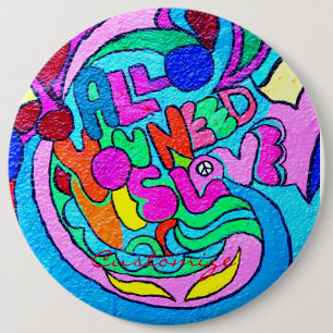 Hippie Groovy Liebe Thunder_Cove  Button