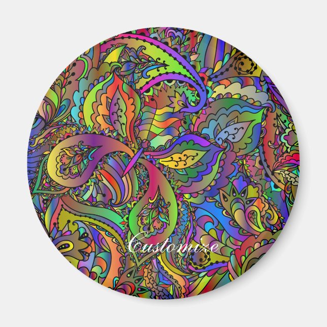 Hippie Groovy Psychedelic Design Thunder_Cove Magnet (Vorne)