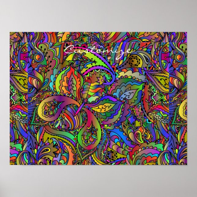 Hippie Groovy Psychedelic Design Thunder_Cove Poster (Vorne)
