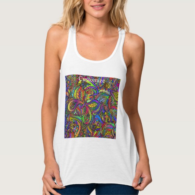 Hippie Groovy Psychedelic Design Thunder_Cove Tank Top (Vorderseite)