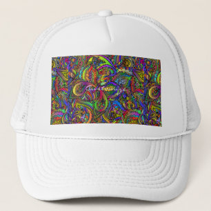 Hippie Groovy Psychedelic Design Thunder_Cove Truckerkappe