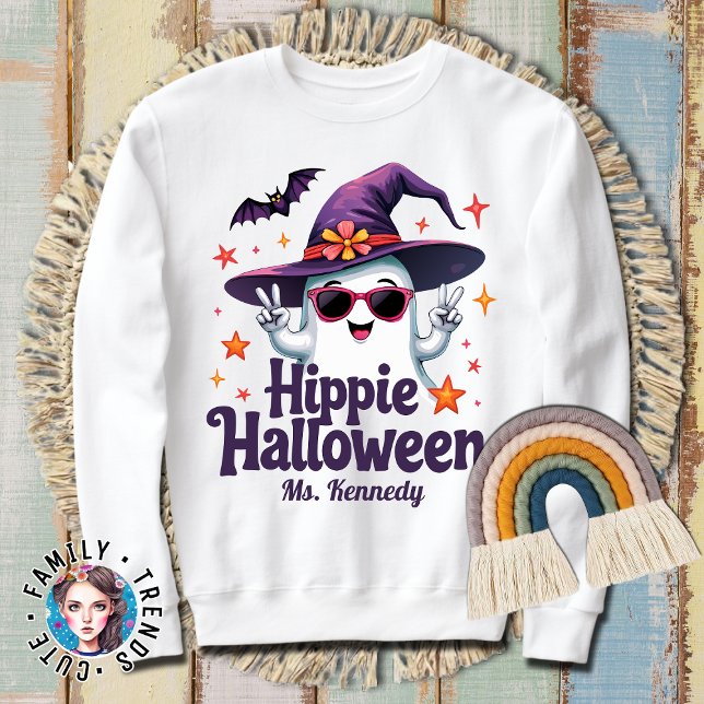 Hippie Groovy Spooky Season Halloween-Kostüm Sweatshirt (Von Creator hochgeladen)