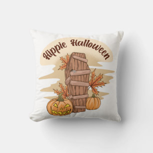 Hippie Halloween Ghost Funny Halloween Groovy Kissen