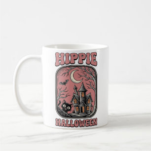 Hippie Halloween Katze Spukhaus Vintage Design_ Kaffeetasse