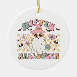 Hippie Halloween Keramik Ornament