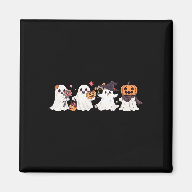 Hippie Halloween Niedlich Ghost Boo Spooky Saisonp Magnet (Vorne)