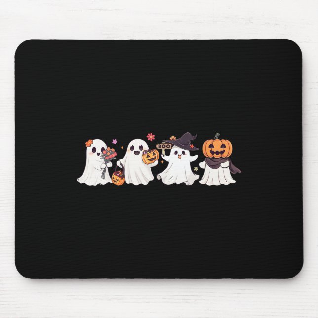Hippie Halloween Niedlich Ghost Boo Spooky Saisonp Mousepad (Vorne)