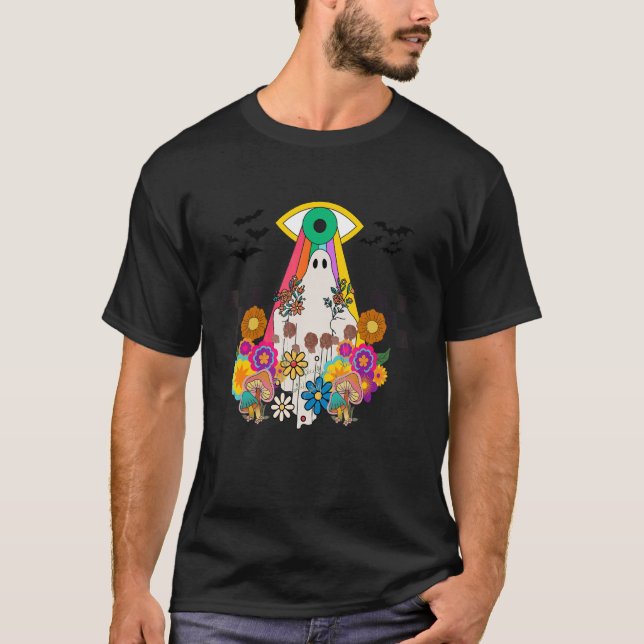 HIPPIE HALLOWEEN NIEDLICHE GÖSTLICHE SPOOKY-GRUPPE T-Shirt (Vorderseite)