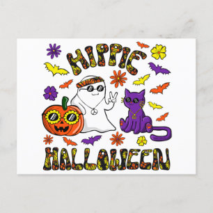 Hippie Halloween Postcard Feiertagspostkarte