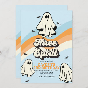 Hippie Halloween Retro Geist Drei Geist Einladung