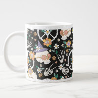 Hippie Halloween Skulls und Blume Muster
