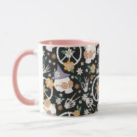 Hippie Halloween Skulls und Blume Muster