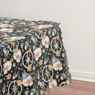 Hippie Halloween Skulls und Blume Muster Tischdecke