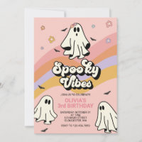 Hippie Halloween Spooky VIBES Einladung zum Geburt