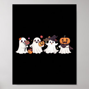 Hippie Halloween Süßer Geist Boo Gruselige Saison  Poster