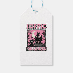 Hippie Halloween Vintage Spukhaus Katze T-Shirt_1 Geschenkanhänger