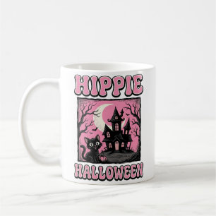 Hippie Halloween Vintage Spukhaus Katze T-Shirt_1 Kaffeetasse