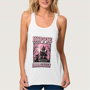 Hippie Halloween Vintage Spukhaus Katze T-Shirt_1 Tank Top
