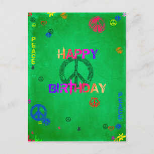 Hippie Happy Birthday Card Postkarte