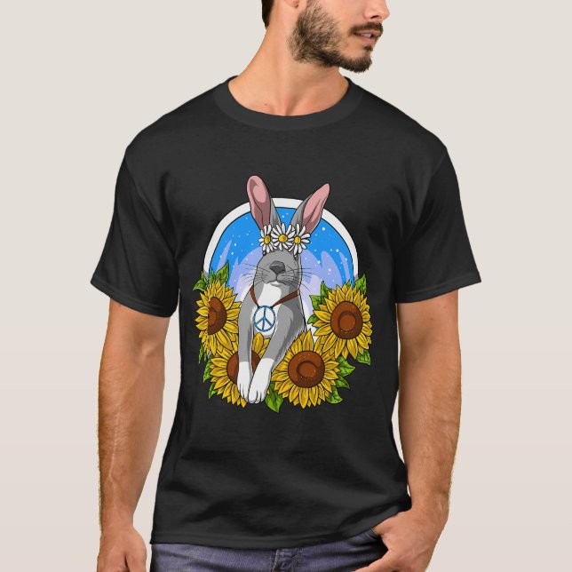 Hippie-Hase T-Shirt (Vorderseite)