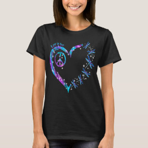 Hippie-Herz - Libelle-Herz-Hippie bunt T-Shirt