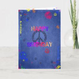 Hippie-Hippie-Geburtstags-Karten-Blau Karte