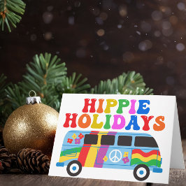 Hippie Holidays Niedlich Retro 70er Custom Holiday Feiertagskarte