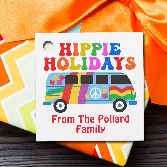 Hippie Holidays Niedlich Retro 70er Van Custom Gif Geschenkanhänger (Von Creator hochgeladen)