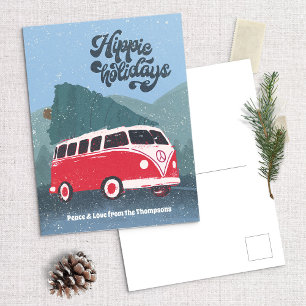 Hippie Holidays Retro Bus Holiday Postkarte