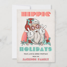 Hippie Holidays Weihnachten Retro Weihnachtskarte