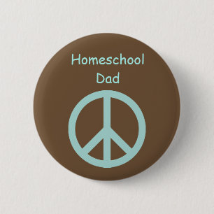 Hippie Homeschool Vater Peace Sign Button